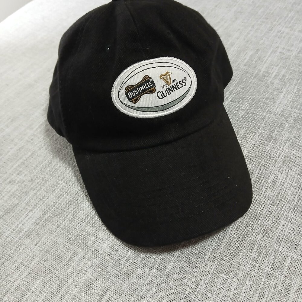 Bushmills Gunness Irish Rugby Football Black Denim Adjustable Baseball Cap IRFU